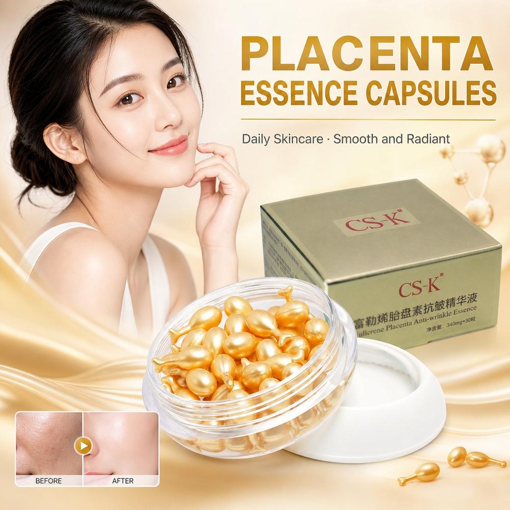Placenta Extract Serum - Cápsulas de suero facial con vitamina